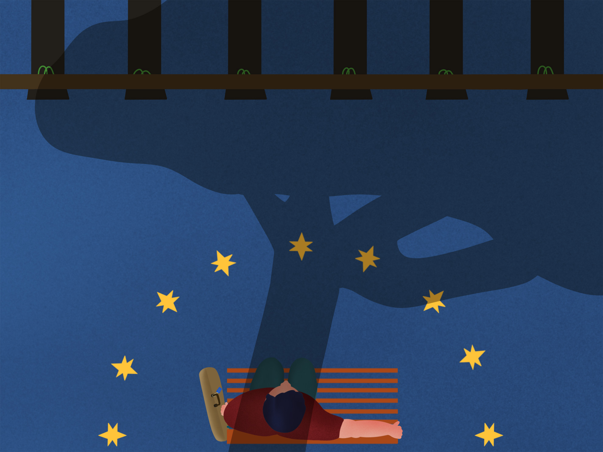 Greenrail, la sostenibilità e l'Europa in un'illustrazione dell'artista Burrnd